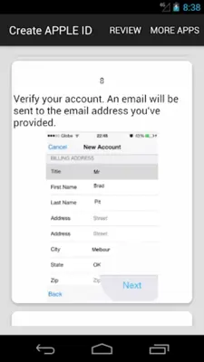 How To Create an APPLE ID android App screenshot 1